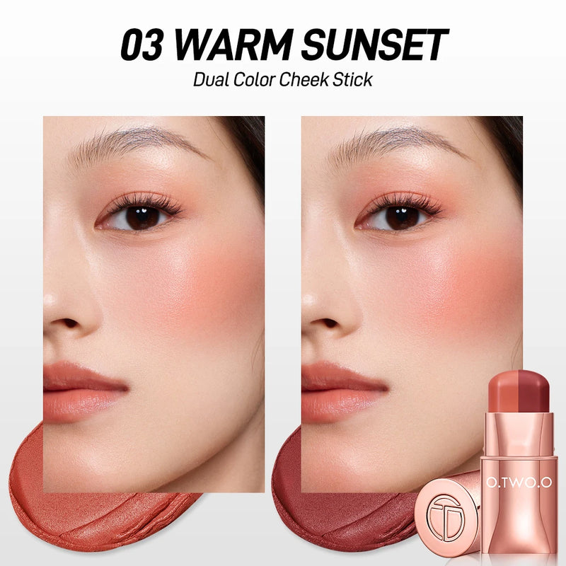 O.TWO.O 3-em-1: Batom, Blush e Sombra em Um Só Produto!