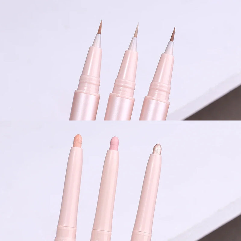 Mulitfuntional Double Ended Lying Silkworm Pencil Highlighter Makeup Pen Nude Liquid Contour Liner Eye Brightener Make Up Stick