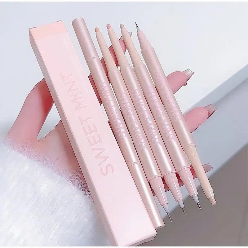 Mulitfuntional Double Ended Lying Silkworm Pencil Highlighter Makeup Pen Nude Liquid Contour Liner Eye Brightener Make Up Stick