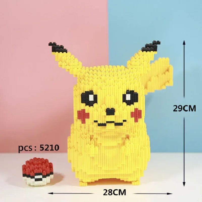 Bloco de Montar Pikachu - Jogo de Construção e Descompressão