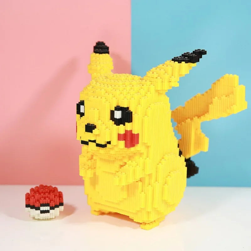 Bloco de Montar Pikachu - Jogo de Construção e Descompressão