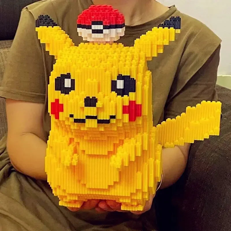 Bloco de Montar Pikachu - Jogo de Construção e Descompressão